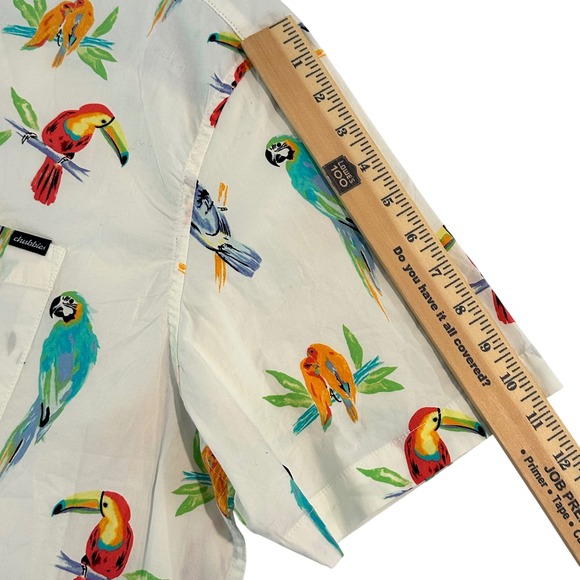 Chubbies XXL Dude Where's Macaw Bird Tropical Short Sleeve Button Down Shirt - Picture 11 of 13